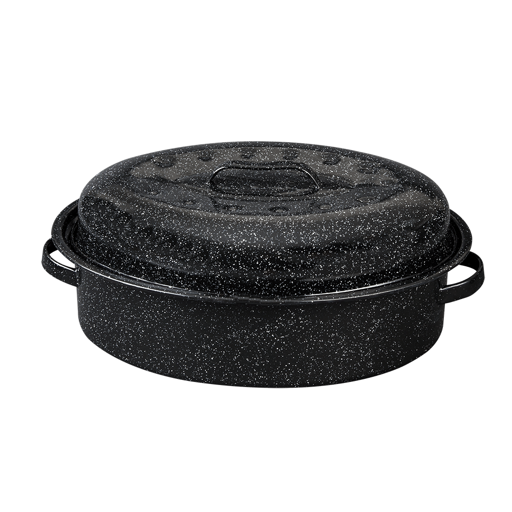 Covered Oval Roaster. 18 IN. Roasting